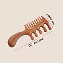 Peignes à cheveux en bois de santal naturel, masseur antistatique en bois, peigne démêlant à dents longues et larges